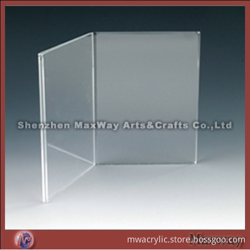 Simply shaped clear lucite/acrylic menu holder